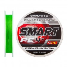 Плетеный шнур Favorite Smart PE 4х 150м light green